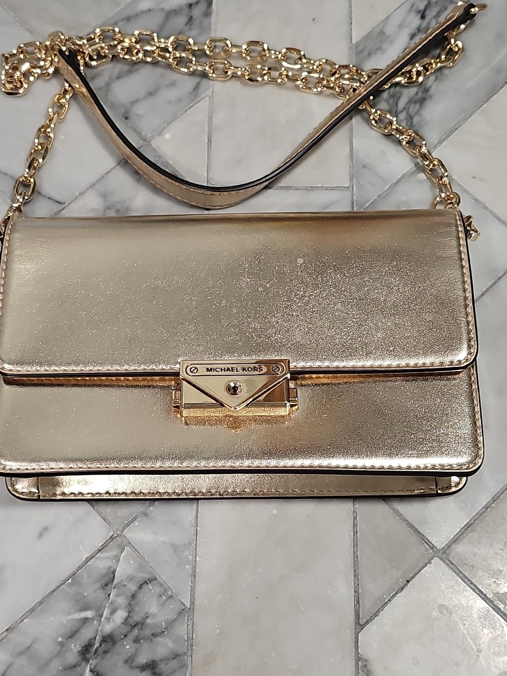 Michael Kors Gold Chain Shoulder Bag